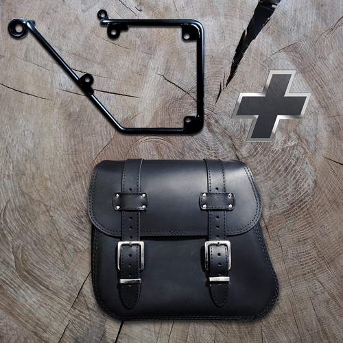 Zeus black saddle bag - zeus,